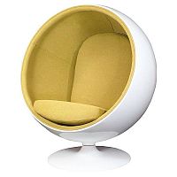 кресло eero ball chair бело-горчичное во Владимире