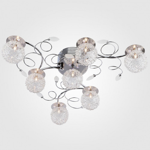 потолочная люстра eurosvet 4830/7 хром/синий+красный+фиолетовый во Владимире