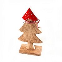 украшение новогоднее ель деревянная красная в горошек love tree, 28х12х6 см во Владимире