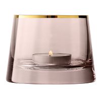 подсвечник стеклянный коричневый с золотым ободком для чайной свечи light, 6,6 см во Владимире