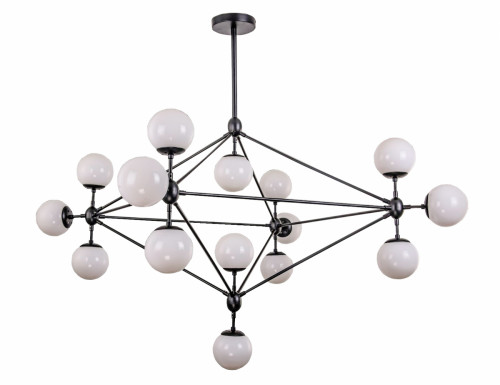 люстра modo 15 black+white черная, белые плафоны во Владимире
