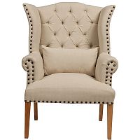 кресло quinn tufted armchair бежевое во Владимире