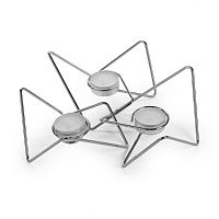 набор подсвечников серебряных металлических для чайных свечей tri-angular loop, 7 см, 3 штуки во Владимире