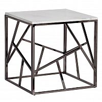 стол журнальный black chrome cube 55*55*56 см хром, белый во Владимире