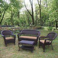 плетеный диван с креслами и столиком для отдыха на 4 персоны jilos во Владимире