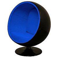 кресло eero ball chair синее с черным во Владимире