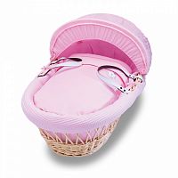 колыбель-переноска gift wicker moses basket натуральная, розовое белье во Владимире